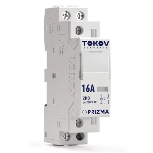 Контактор модульный 18мм 16А 230В АС 2НО PRIZMA TOKOV ELECTRIC TKE-PZ-MC-1-16-230-20 - фото
