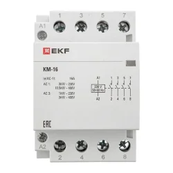 Контактор модульный КМ 16А 4NО (3 мод.) EKF km-3-16-40