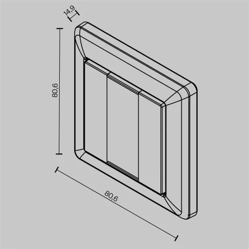 2-х кнопочная настенная панель DALI (Белый) - фото 2