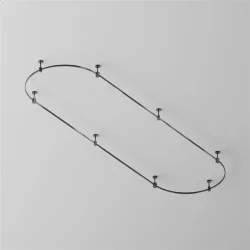 Готовая конструкция овальная 4,5 м на жестких подвесах Short H124мм без светильников и блока питания, черный (Черный)