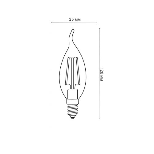LED-CW35-5W-NW-E14-CL-DIM GLA01TR Лампа светодиодная диммируемая, Форма свеча на ветру, прозрачная, Серия Air, Белый свет 4000K - фото 2
