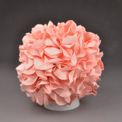 ULW-R07 T-3000K-150C-A Гортензия Белый-Лосось Светильник светодиодный со сменной лампойв-к, E27, теплый белый свет 3000K, Плафон D150мм, прозрачный, Белое основание, TM Uniel