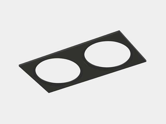 Рамка двойная  для серии COMBO 1 квадратная, черная, COMBO-1S2-BL - фото