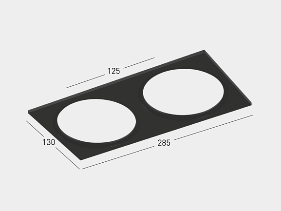 Рамка двойная  для серии COMBO 1 квадратная, черная, COMBO-1S2-BL. Фото 2