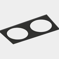 'Рамка двойная  для серии COMBO 1 квадратная, черная, COMBO-1S2-BL 004148