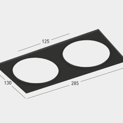 'Рамка двойная  для серии COMBO 1 квадратная, черная, COMBO-1S2-BL 004148