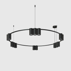 Подвесной светильник ORBIT, IP20, 15xGU10 LED до 15 Вт, черный матовый, алюминий, Denkirs DK4067-BK