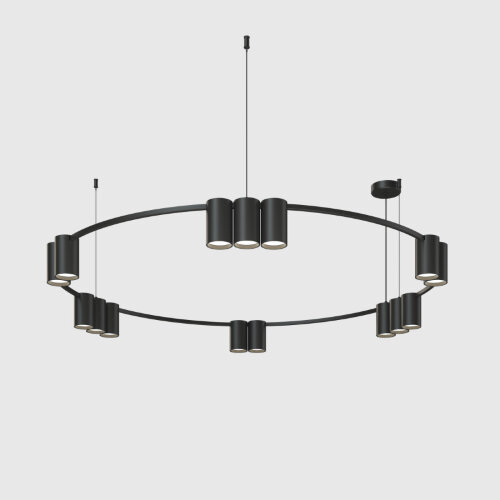 DK4067-BK Подвесной светильник ORBIT, IP20, 15xGU10 LED до 15 Вт, черный матовый, алюминий.