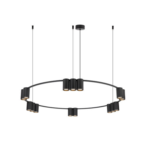 DK4067-BK Подвесной светильник ORBIT, IP20, 15xGU10 LED до 15 Вт, черный матовый, алюминий. Фото 3