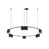 DK4067-BK Подвесной светильник ORBIT, IP20, 15xGU10 LED до 15 Вт, черный матовый, алюминий. Фото 3
