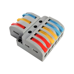 Клемма проходная разветвительная КПР 222-4136 с рычагами 3/6 полюса 0.08-2.5/4мм2 (3шт./уп.) IN HOME