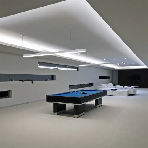 Линейный светодиодный подвесной двусторонний светильник 128см 50W 6500K серебряный 101-200-40-128 - фото 3