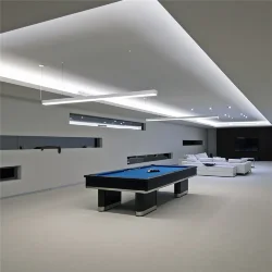 Линейный светодиодный подвесной двусторонний светильник 128см 50W 6500K серебряный 101-200-40-128 (041494)