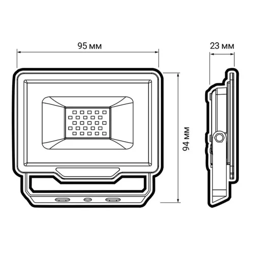 Прожектор светодиодный PFL-C3 10Вт 6500К IP65 ДО закален. прозр. стекло JazzWay 5023529A - фото 6