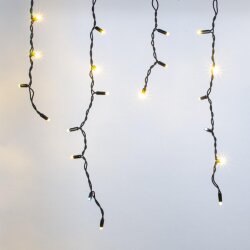 ULD-B3007-200-TBK WARMWHITE-WHITE IP67 Бахрома светодиодная с эффектом мерцания, 3м, Соединяемая, 200 светодиодов, Теплый белый и белый свет, Провод черный