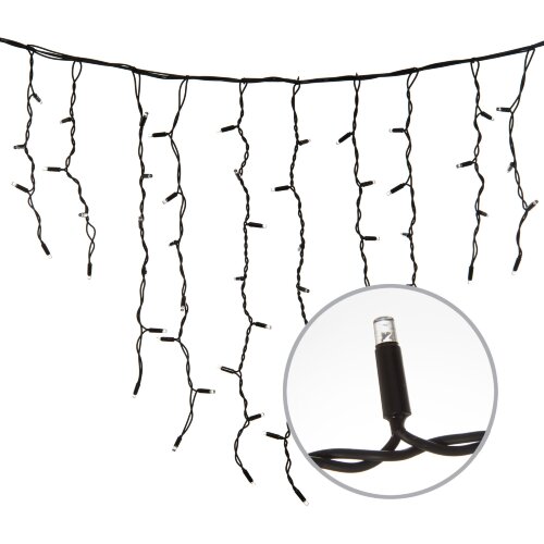 ULD-B3007-200-TBK WARMWHITE-WHITE IP67 Бахрома светодиодная с эффектом мерцания, 3м, Соединяемая, 200 светодиодов, Теплый белый и белый свет, Провод черный - фото 5