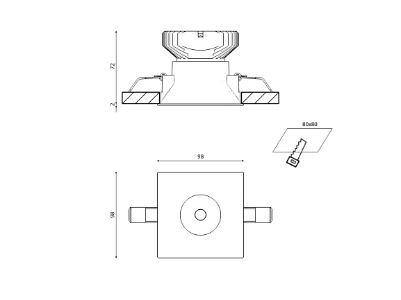 'Корпус светильника потолочный встраиваемый, COMBO-34-WH, Белый, IP20, COMBO-34-WH. Фото 2