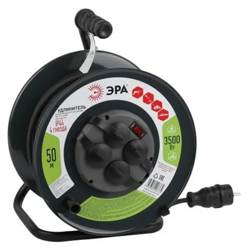 Удлинитель на метал. катушке 4х50м с заземл. 16А IP44 RMx-4es-3х1.5-50m-IP44(KG) КГ 3х1.5 Эра Б0046804 - фото