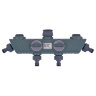 UGW-M14 GREY-OLIVE Разветвитель садовый для шланга Т-образный, со штуцерами, 4х канальный, Цвет серый-оливковый, TM ФитоЛето - фото 1