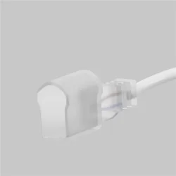 Двусторонний коннектор с проводом для гибкого неона AC220V 25x13 мм (Белый)