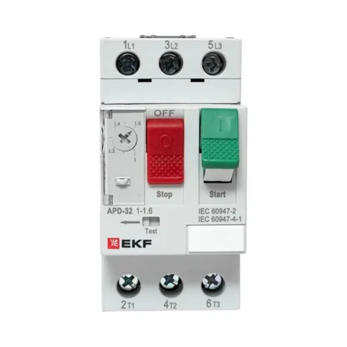 Выключатель автоматический для защиты двигателя АПД-32 1.0-1.6А EKF apd-me-1.6 - фото 3
