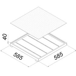 Универсальный офисный светодиодный светильник Грильято 40 Вт IP44 580x580x40 мм 6000K Опал