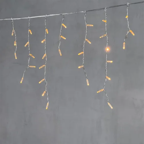 Гирлянда Бахрома с Колпачком 3,1 x 0,5 м Экстра Тепло-Белая 220В, 120 LED, Провод Прозрачный ПВХ, IP65. Фото 1.