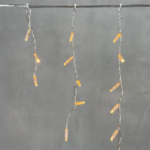 Гирлянда Бахрома с Колпачком 3,1 x 0,5 м Экстра Тепло-Белая 220В, 120 LED, Провод Прозрачный ПВХ, IP65. Фото 2.