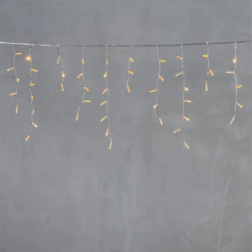 Гирлянда Бахрома с Колпачком 3,1 x 0,5 м Экстра Тепло-Белая 220В, 120 LED, Провод Прозрачный ПВХ, IP65. Фото 6.