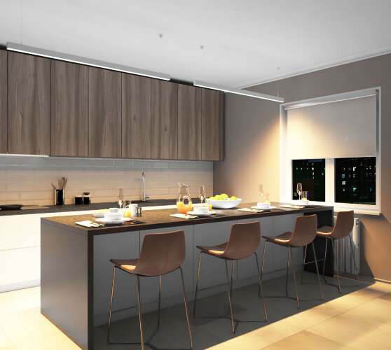 DK9153-WH Линейный светильник 42W 1500mm 3000K, белый. Фото 4