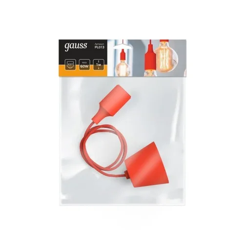 Светильник Decor E27 IP20 200-240В 1м подвесной красн. GAUSS PL013 - фото