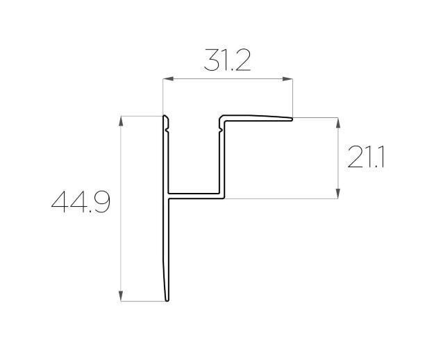 Профиль накладной алюминиевый LC-NKU-4532-2 Anod - фото 2