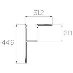 Профиль накладной алюминиевый LC-NKU-4532-2 Anod