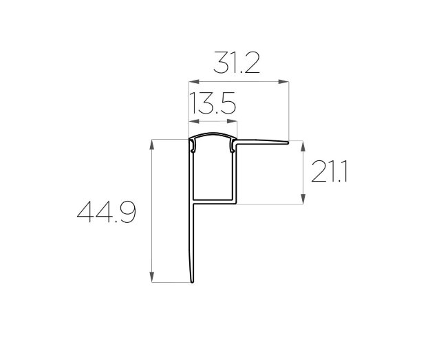 Профиль накладной алюминиевый LC-NKU-4532-2 Anod - фото 3