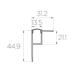 Профиль накладной алюминиевый LC-NKU-4532-2 Anod