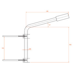 Кронштейн приставной для консольного светильника К1П-0,35-0,5-2-0,12х0,6-Б