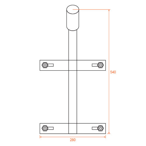 Кронштейн приставной для консольного светильника К1П-0,35-0,5-2-0,12х0,6-Б - фото 5.