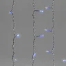 Гирлянда Занавес 2 x 2 м Синий 220В, 400 LED, Провод Прозрачный ПВХ, IP54. Фото 4.
