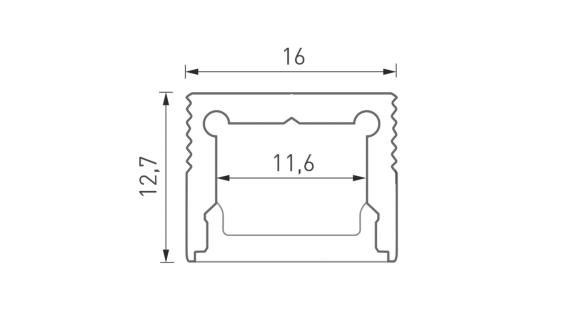 Накладной алюминиевый профиль Design LED LS1613, 2500 мм, анодированный, LS.1613-R. Фото 2