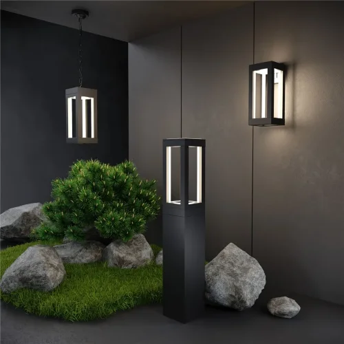 Уличный подвесной светодиодный светильник Frame LED IP54 1528 TECHNO LED черный - фото 4