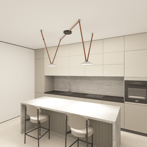 DK5564-WH+BK Cветильник для трека-ремня Belty, серия Flow, со светодиодом, D300*H71мм, 48V DC, 20W, RA90, 120°, 4000K, IP20, белый с черным, алюминий. Фото 6