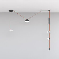Cветильник для трека-ремня Belty, серия Flow, со светодиодом, D300*H71мм, 48V DC, 20W, RA90, 120°, 4000K, IP20, белый с черным, алюминий, Denkirs DK5564-WH+BK