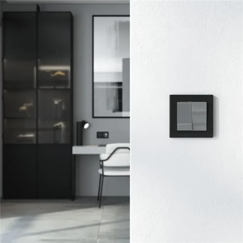 Перекрестный выключатель двухклавишный (графит акрил) W1123044 - фото 5