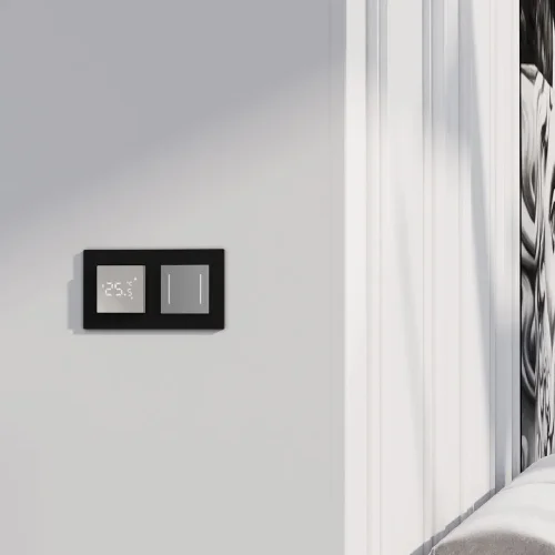 Сенсорный выключатель двухклавишный с подсветкой серебряный W4522006 - фото 3