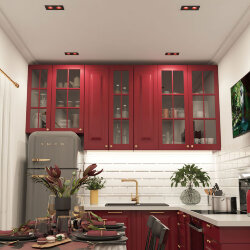 Встраиваемый светильник, IP 20, 10 Вт, GU5.3, LED, черный/красный, пластик, Denkirs DK3072-BK+RD