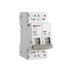 Выключатель автоматический модульный 2п C 25А 6кА ВА 47-63N PROxima EKF M636225C