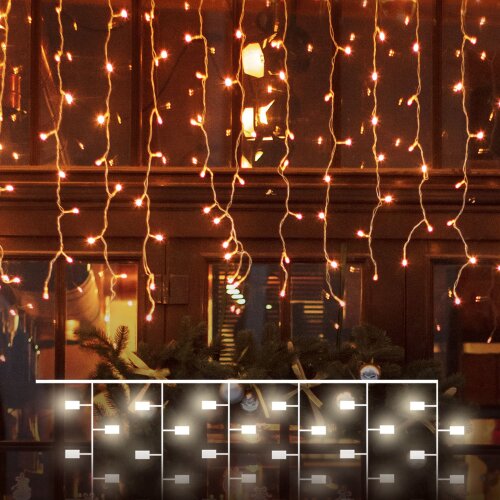 Праздничная гирлянда занавес теплый белый 2*3м IP65 - фото 1