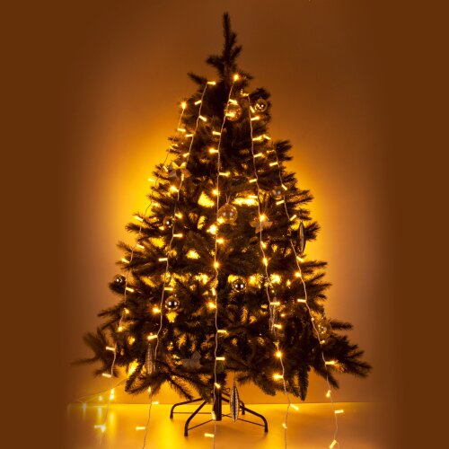 Праздничная гирлянда занавес теплый белый 2*3м IP65 - Фото 6