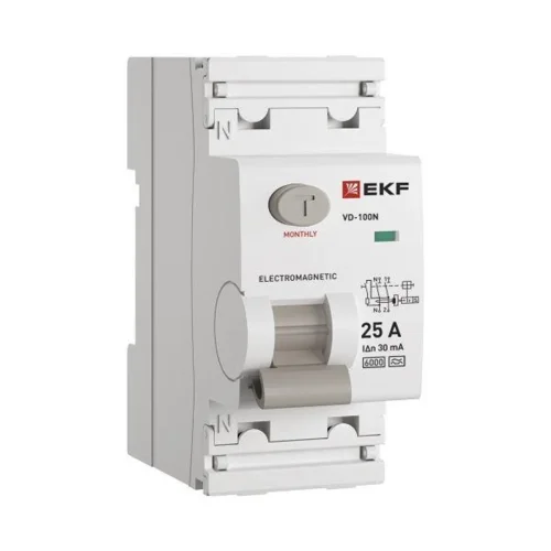 Выключатель дифференциального тока 2п 25А 30мА тип A 6кА ВД-100N электромех. PROxima EKF E1026MA2530 - фото