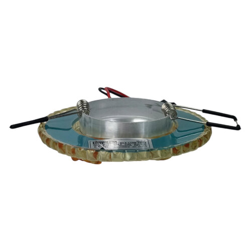 DLS-L150 GU5.3 GLASSY-GOLD Светильник декоративный встраиваемый, серия Luciole, Без лампы, цоколь GU5.3, Доп, светодиодная подсветка 3Вт, Стекло, Зеркальный-светло-коричневый - фото 4